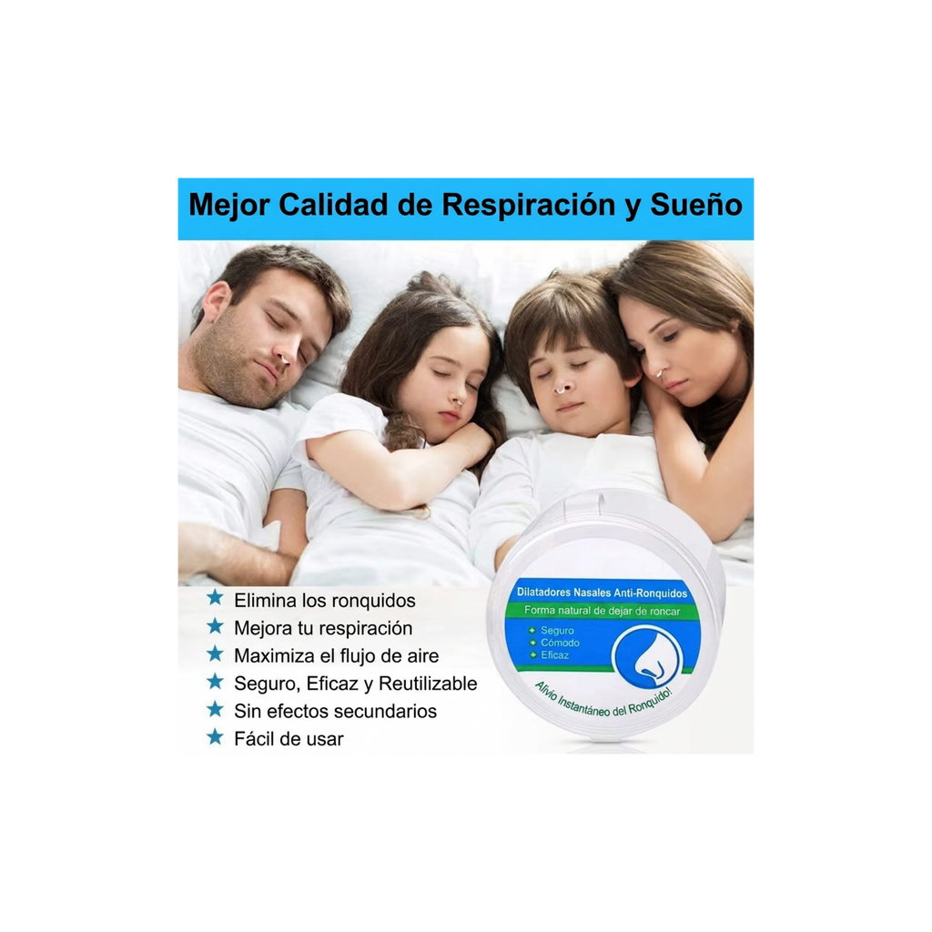 Dispositivo Antironquidos para Detener los Ronquidos Pinza Nasal para Facilitar la Respiración Mejora del Sueño Asistencia para la Apnea 4 Piezas por la Noche