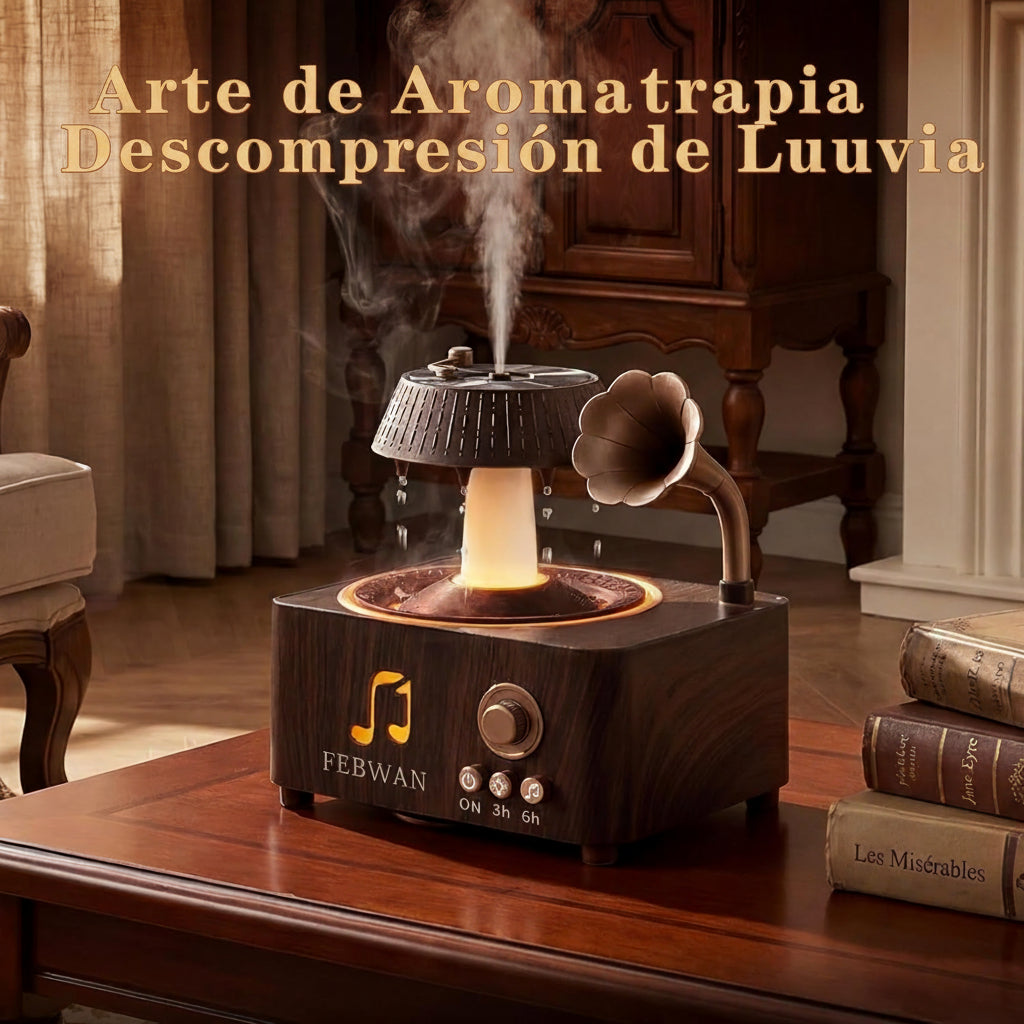 Difusor de Aromaterapia de Ruido Blanco, Difusor de Aceites Esenciales con Sonido de Lluvia, Altavoz Bluetooth, Humidificador para Dormir al Bebé, Yoga, Habitación Infantil, Alivio de Ansiedad, Temporizador, Control Remoto, 250ML