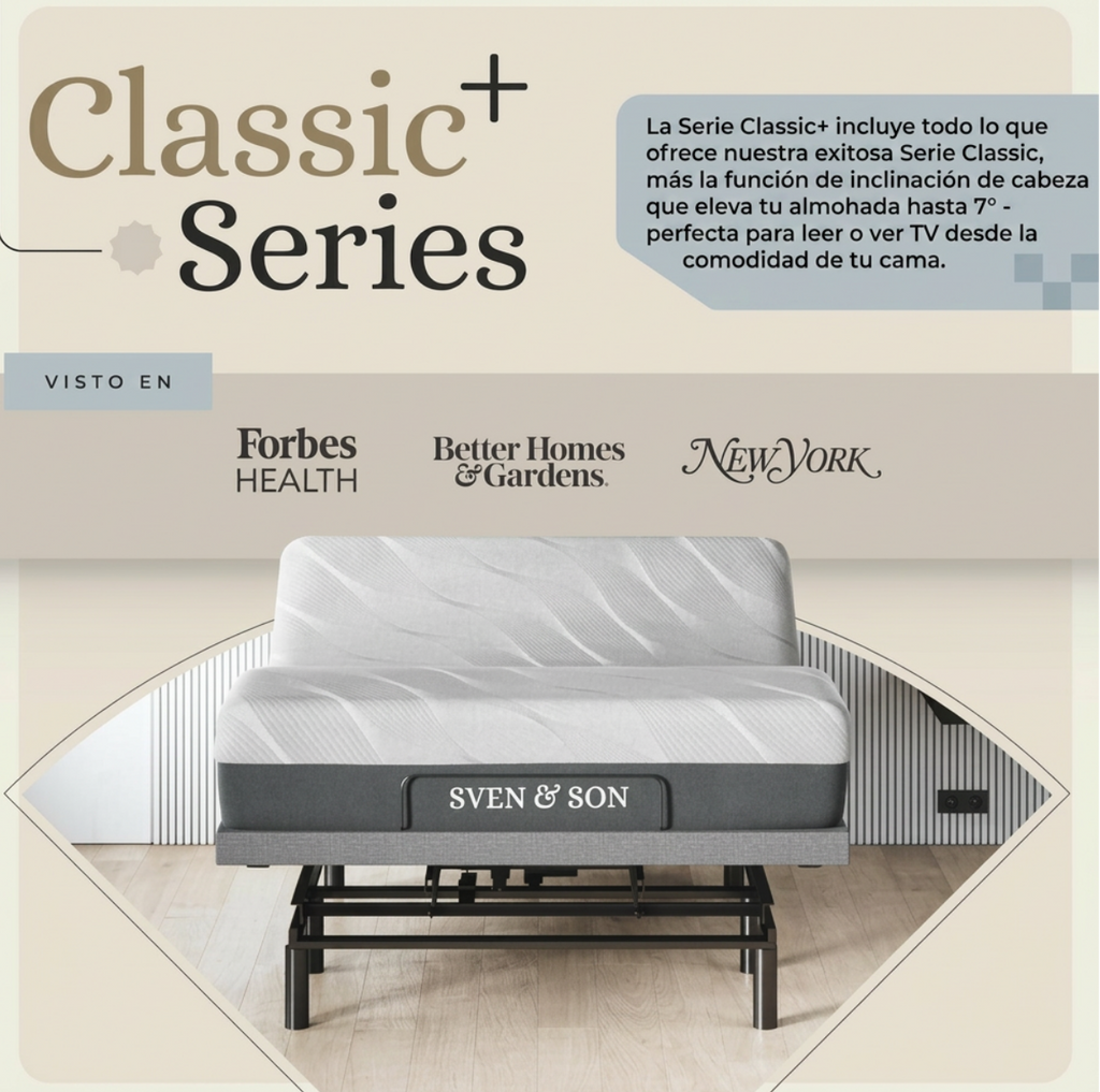 Base de Cama Ajustable Harmony, Elevación de Cabeza y Pie, Masaje, Luces Bajo la Cama, USB, Gel de Memoria, Marco Inteligente de Gravedad Cero - Queen + Colchón de Espuma Viscoelástica de 10 Pulgadas (Firme)