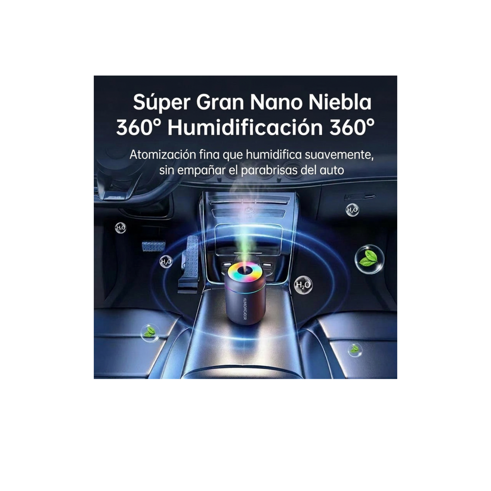 Mini Humidificador de Aire para Coche 180ML Difusor de Aroma Eléctrico USB Purificador de Aceites Esenciales Fabricador de Niebla de Aromaterapia Luces para Hogar y Dormitorio