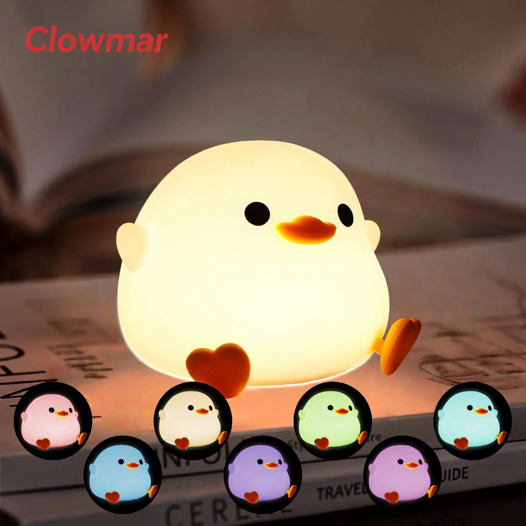 Lámpara de noche LED recargable de animal de dibujos animados de silicona para niños con sensor táctil, temporizador, USB, habitación infantil