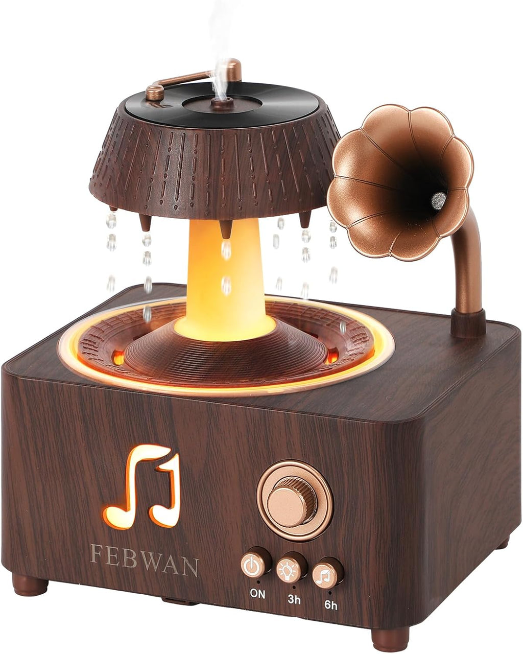 Difusor de Aromaterapia de Ruido Blanco, Difusor de Aceites Esenciales con Sonido de Lluvia, Altavoz Bluetooth, Humidificador para Dormir al Bebé, Yoga, Habitación Infantil, Alivio de Ansiedad, Temporizador, Control Remoto, 250ML
